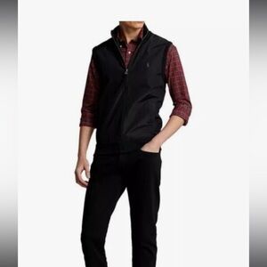 Polo ralph Lauren black quarter zip purple logo preppy classic formal golf vest